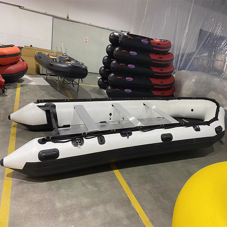 CE Aluminium Floor PVC Hypalon tube Inflatable Boat High Speed inflatable Rescue Boat 550 Fishing Boat for sale