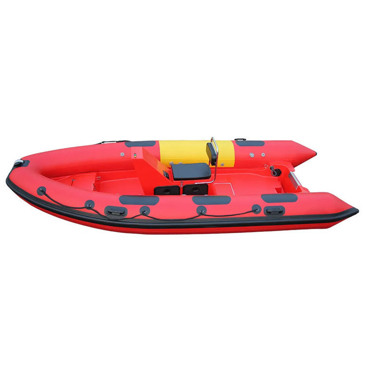 Deep-V Fiberglass Hull With Motor Pontoon Boat 10 Persons Rescue Inflatable Rib Boats For Rescue