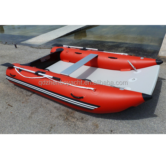 Inflatable pontoon boat speed catamaran 340 for 5 person with motor