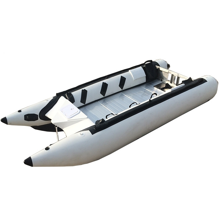 New Design High Speed PVC Material 5 person Inflatable Pontoon Thundercat Boat Catamaran Boat 390 for sale