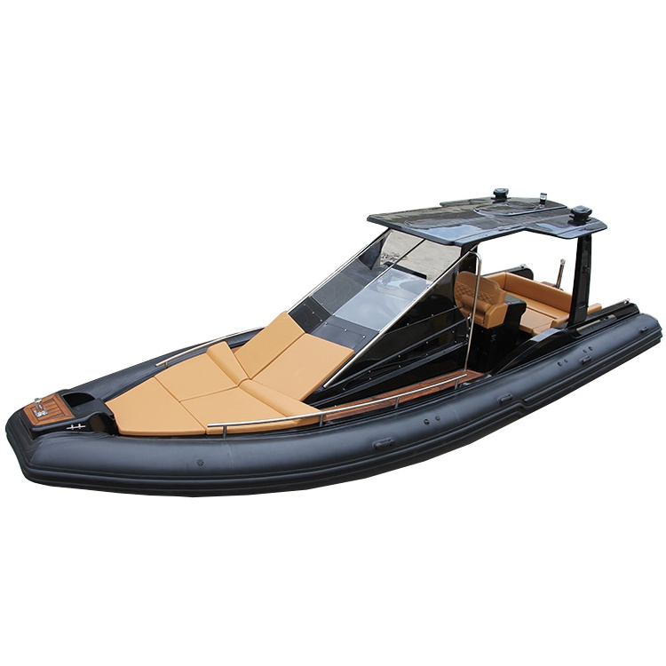 CE Semi rigid Luxury RIB 960 Boat Hypalon Inflatable fiberglass hull yacht RIB Boat Fishing RIB Boat with outboard motor