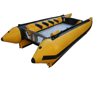 New Design High Speed PVC Material 5 person Inflatable Pontoon Thundercat Boat Catamaran Boat 390 for sale