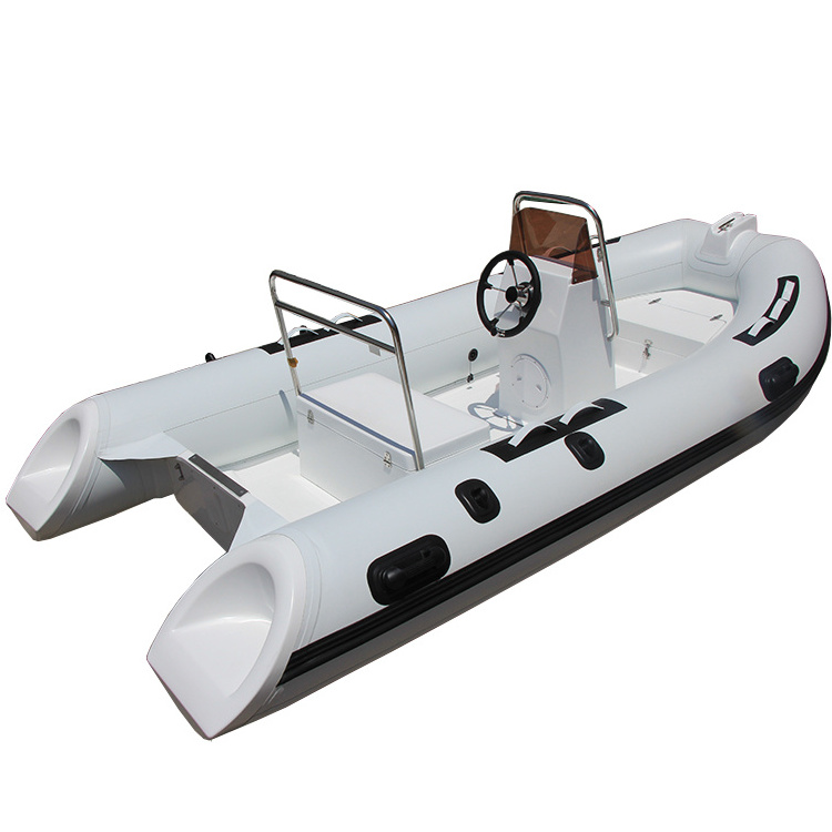 Electric Fiberglass Hul 13ft RIB Boat Hypalon Center Console Pontoon Boat Inflatable Fishing RIB 390 Boat with outboard motor