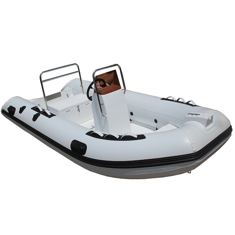 Electric Fiberglass Hul 13ft RIB Boat Hypalon Center Console Pontoon Boat Inflatable Fishing RIB 390 Boat with outboard motor