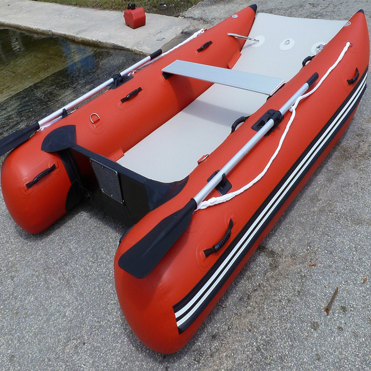 Inflatable pontoon boat speed catamaran 340 for 5 person with motor