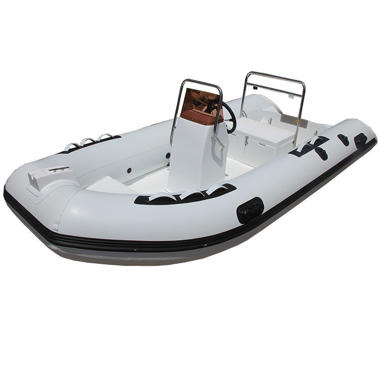 Electric Fiberglass Hul 13ft RIB Boat Hypalon Center Console Pontoon Boat Inflatable Fishing RIB 390 Boat with outboard motor