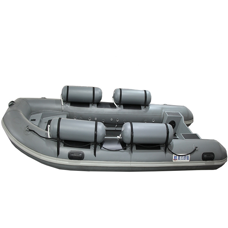 China Factory Semi Rigid Aluminum Hull RIB470 Hypalon PVC Inflatable Pontoon RIB Fishing RIB Boat with center console