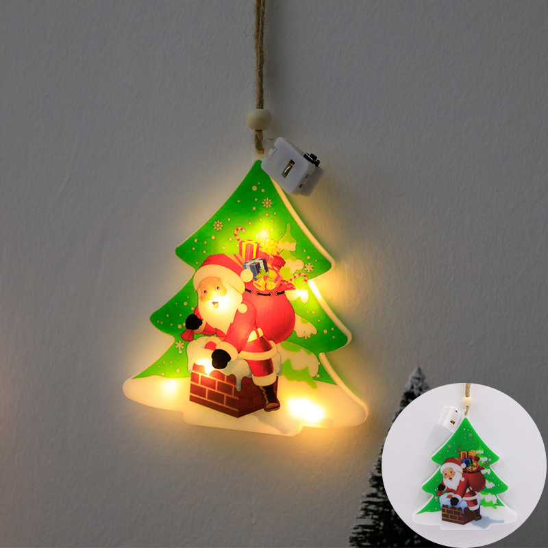 Hot Style LED Christmas Lights Window Trees Old Man Snowman With A Suction Cup Lamp Lights Christmas Lights