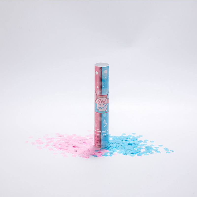 Blue Pink Gender Reveal Confetti Cannon Poppers for Baby Gender Reveal Ideas, Smoke Bombs for Gender Reveal Party Supplies