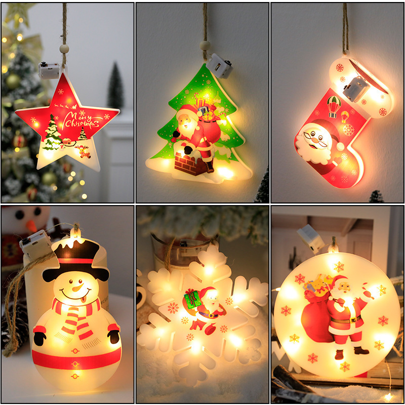 Hot Style LED Christmas Lights Window Trees Old Man Snowman With A Suction Cup Lamp Lights Christmas Lights