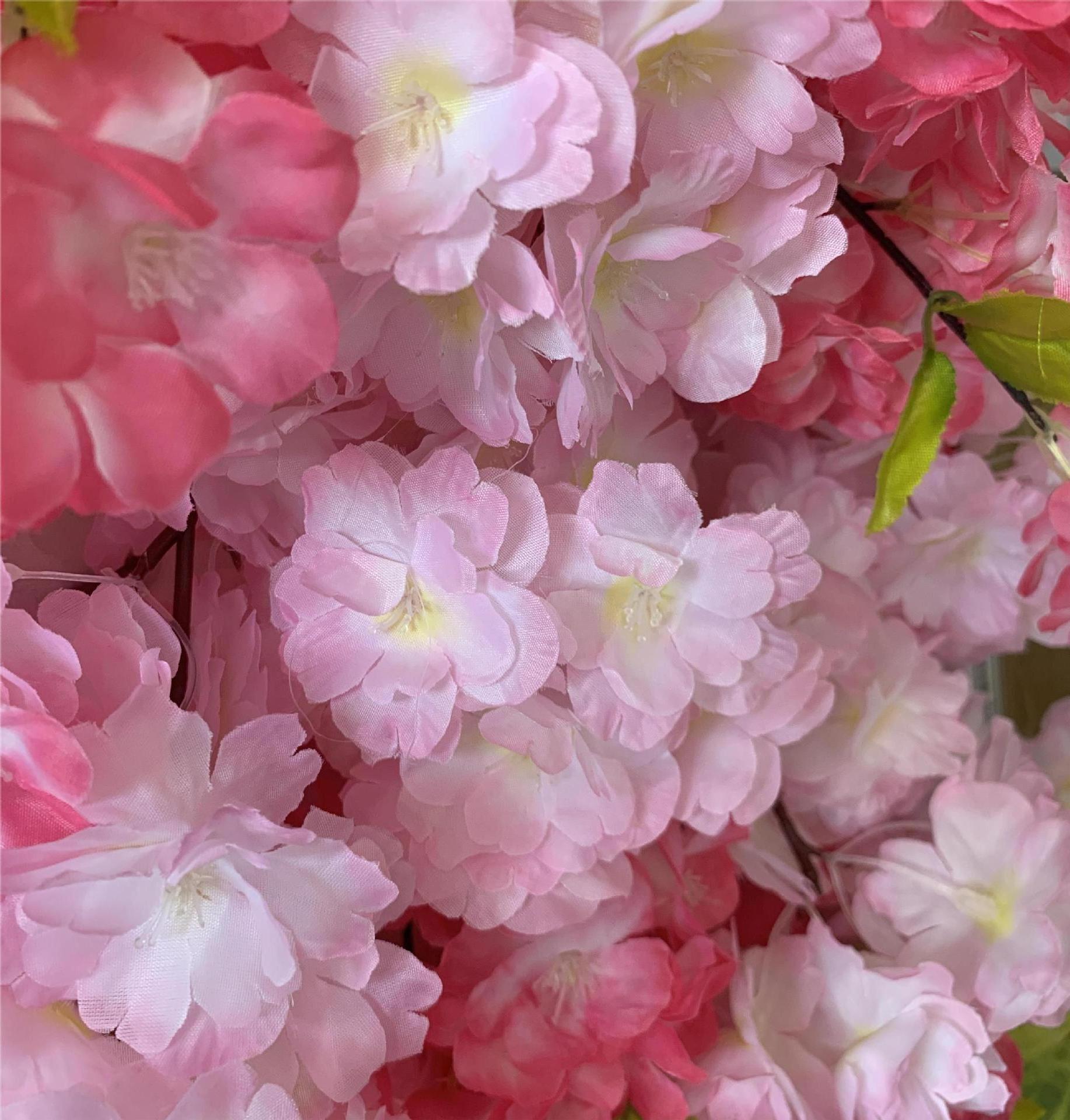 Artificial Pink Cherry Blossom Backdrop Simulated Flower Wall for Wedding Decorations or Home Use Rose Props