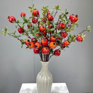 Artificial Flowers Pomegranate Dried Branch Simulation Fruit Fake Berries Bouquet Floral Garden Home Party Decor