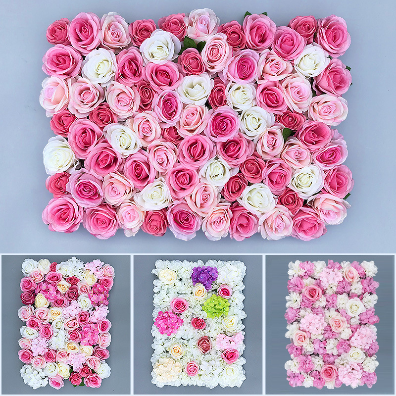 Factory Direct Sales Rose Hydrangea Silk Flower Decoration For Wedding or Home Party Flower Wall