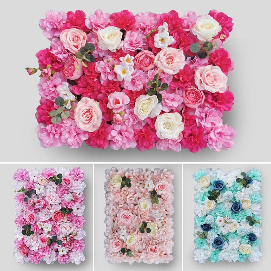 Factory Direct Sales Rose Hydrangea Silk Flower Decoration For Wedding or Home Party Flower Wall