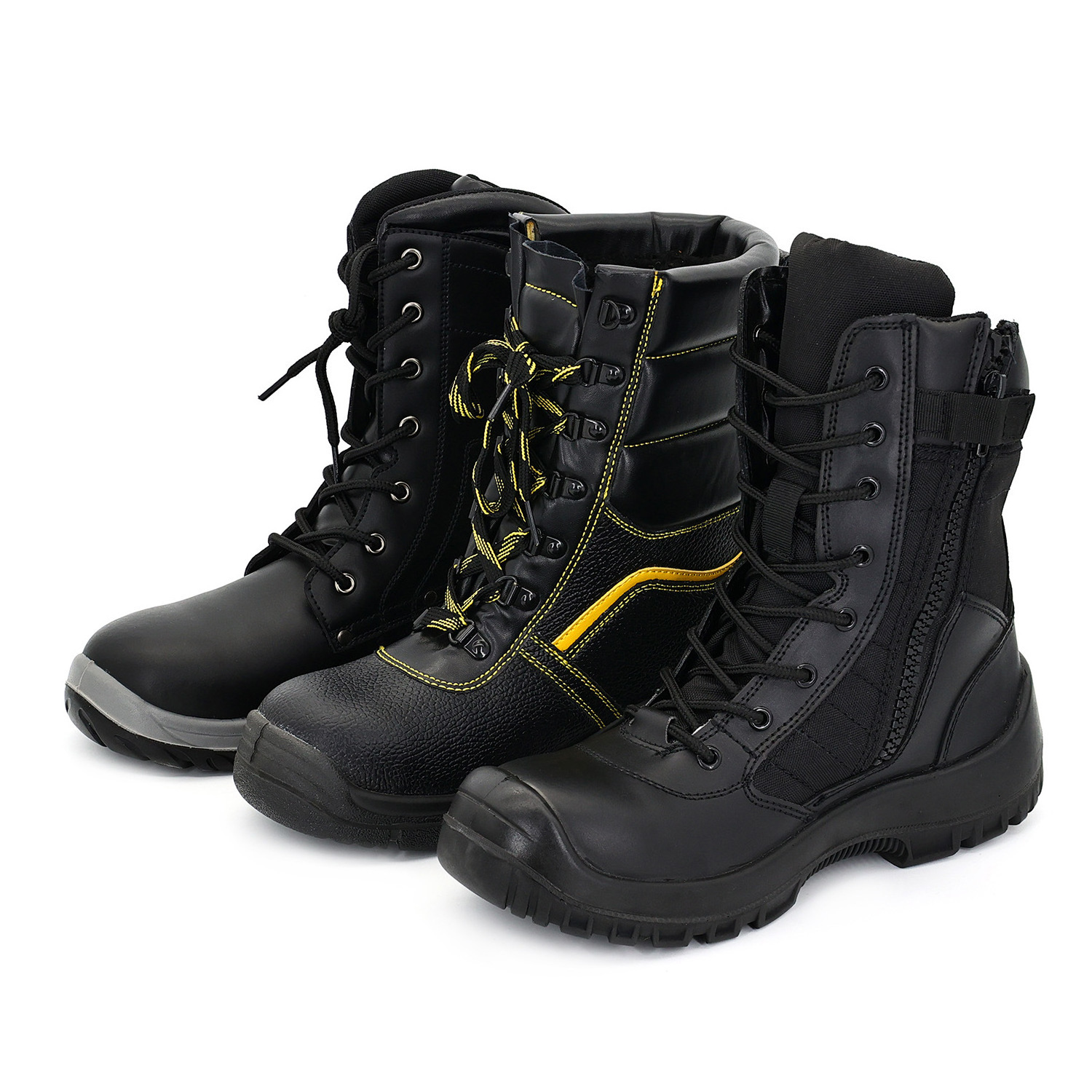 Best Selling New PU Injection Sole Safety Shoes Outdoor Work Men Steel Toe Safety Boots