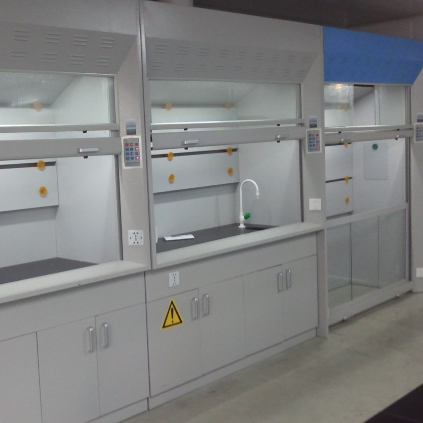 China Stainless Steel lab Fume Hood  with Exhaust Duct UV Lamp Cupboard