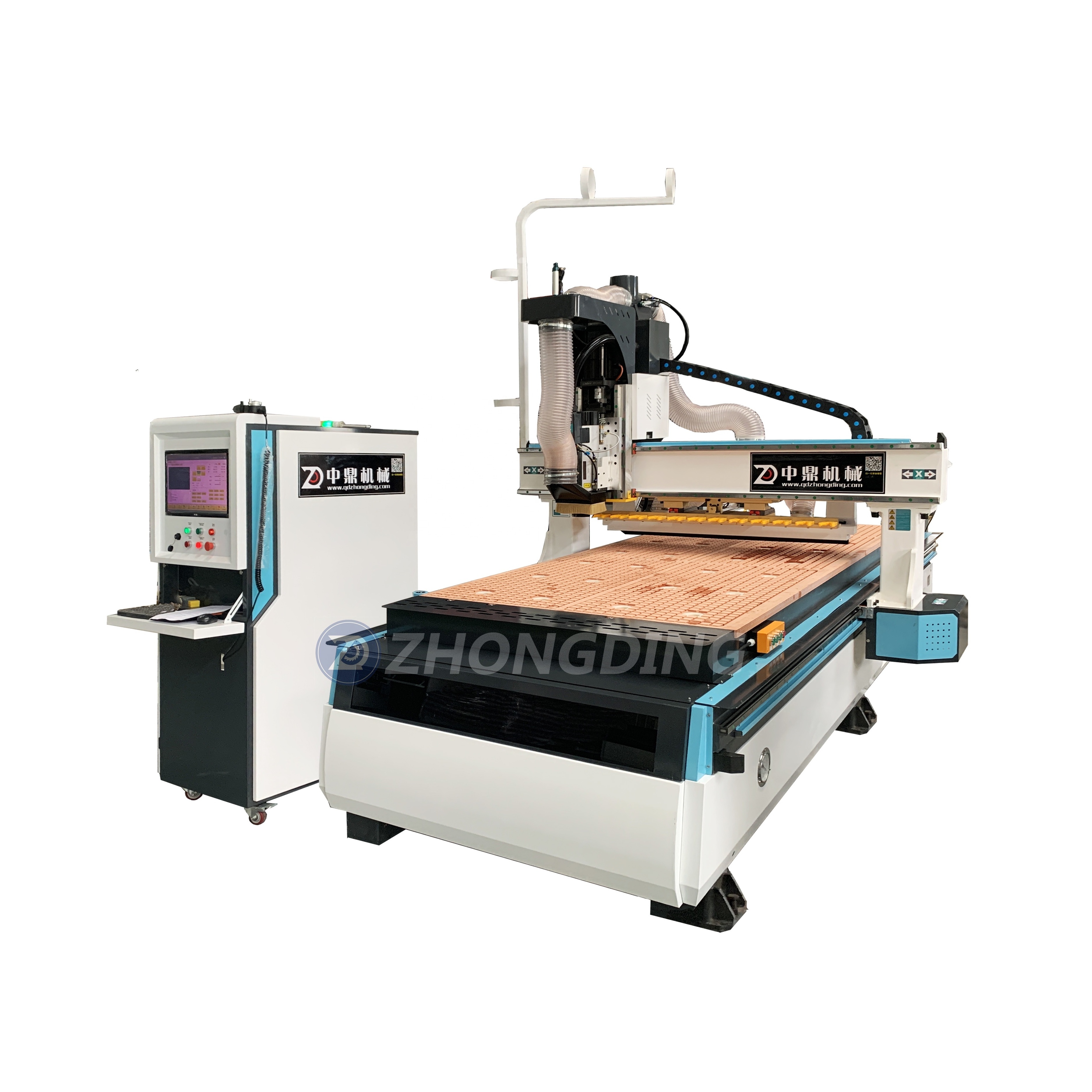 Linear ATC CNC Router Wood Carving Machine 9kw Automatic Tool Changer 3 Axis CNC Wood Router Machine Spindle HQD