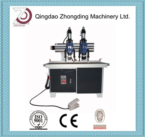 Woodworking hinge boring machine for wood door making double heads hinge boring machine