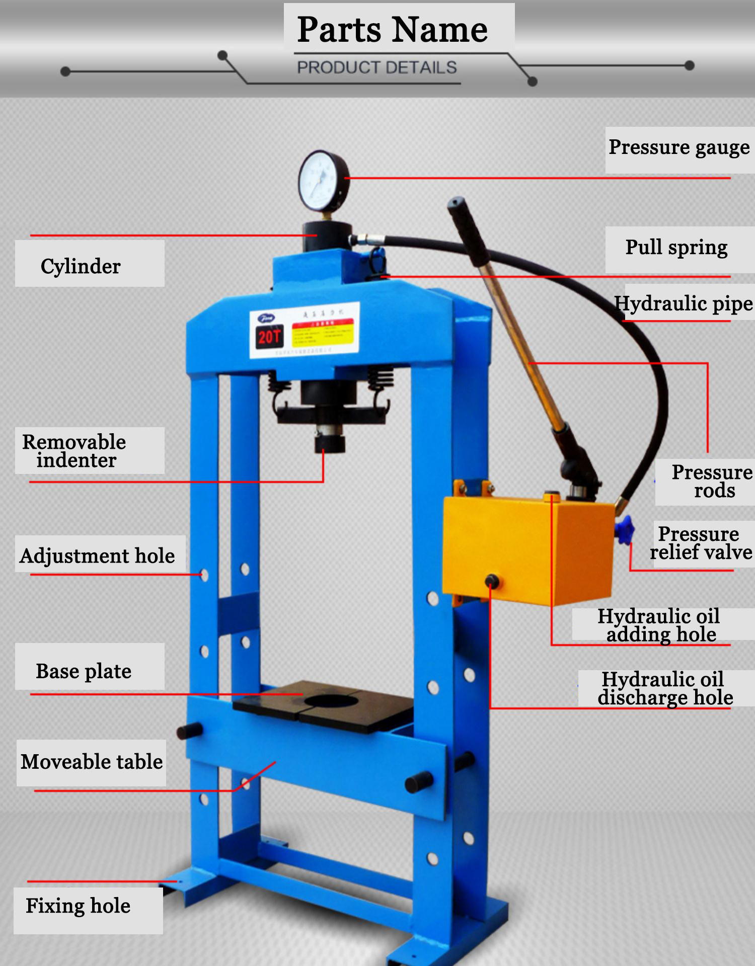 30 ton powder molding manual hydraulic press machine