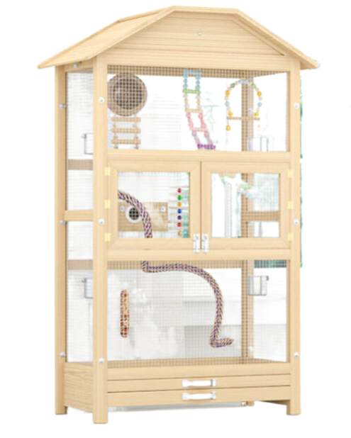 Suitable for multi-bird families Large size outdoor wooden bird cage