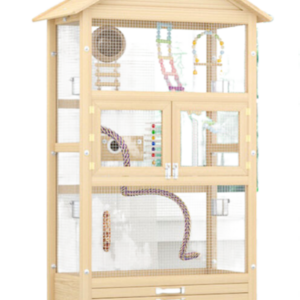 Suitable for multi-bird families Large size outdoor wooden bird cage