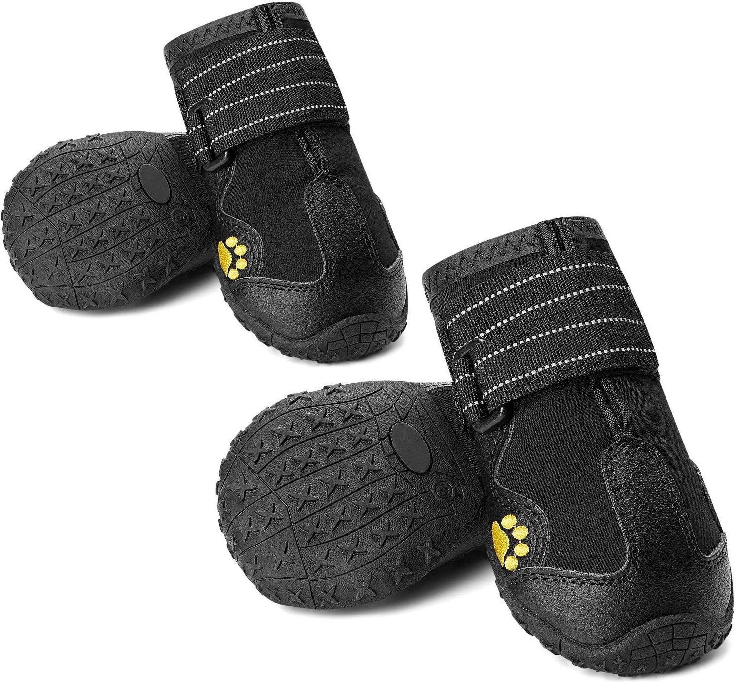 Dog shoes non-slip dog boots waterproof breathable dog shoes with reflective webbing