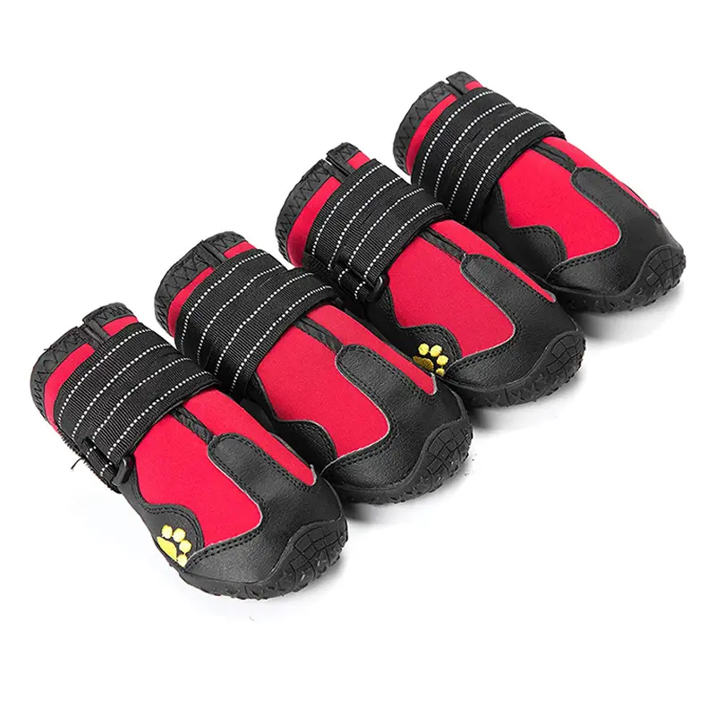 Dog shoes non-slip dog boots waterproof breathable dog shoes with reflective webbing