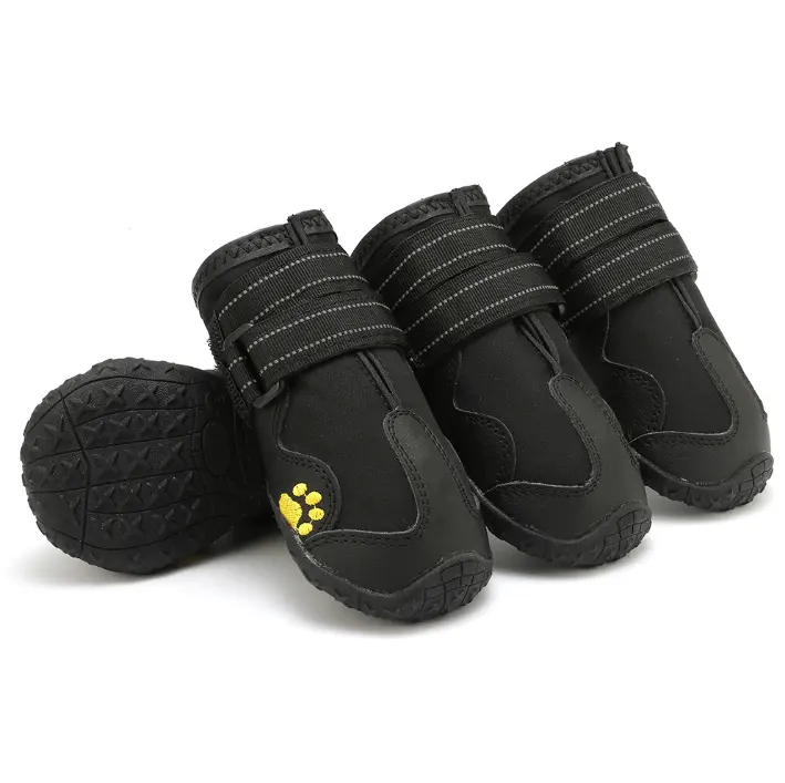 Dog shoes non-slip dog boots waterproof breathable dog shoes with reflective webbing