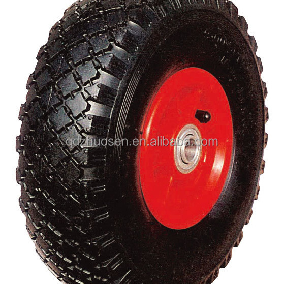 Heavy duty 10 inch pneumatic rubber wheels for garden cart 4.10/3.50-4