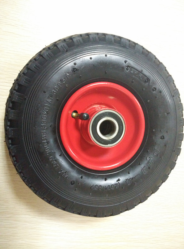 10 inch 3.00-4 3.50-4 Air Pneumatic Inflatable Rubber Tire Wheel for Hand Truck Trolley Lawn Mower Spreader Wheelbarrow