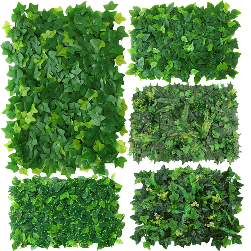 Artificial green Wall Panels Plastic Greenery Plant Wall  Artificial Grass Wall Backdrop For Home Restaurant indoor Decor