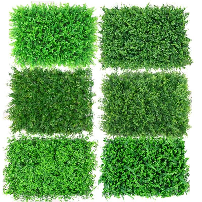 Artificial green Wall Panels Plastic Greenery Plant Wall  Artificial Grass Wall Backdrop For Home Restaurant indoor Decor