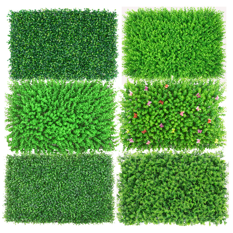 Artificial green Wall Panels Plastic Greenery Plant Wall  Artificial Grass Wall Backdrop For Home Restaurant indoor Decor