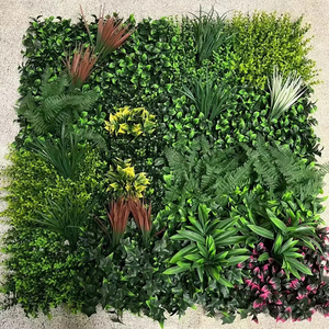 Hot sale artificial plant wall panel plastic grass wall artificial plants green grass wall vertical artificial