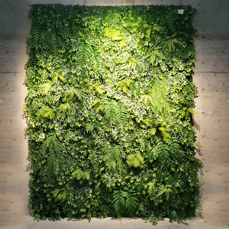 customized jungle style artificial plant wall design greenery backdrop hanging plant green grass wall decor for home decoration