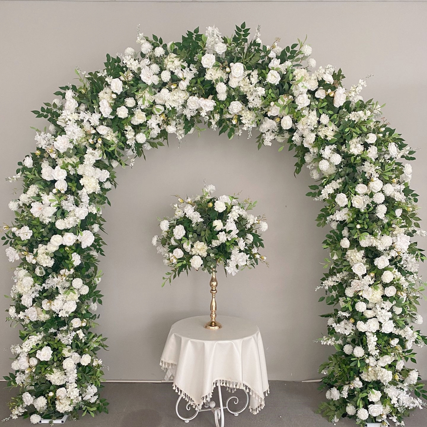 Wedding Decoration Supplies Fake Greenery Centerpiece White Roses Artificial Flowers Wedding Floral Arch Decoration