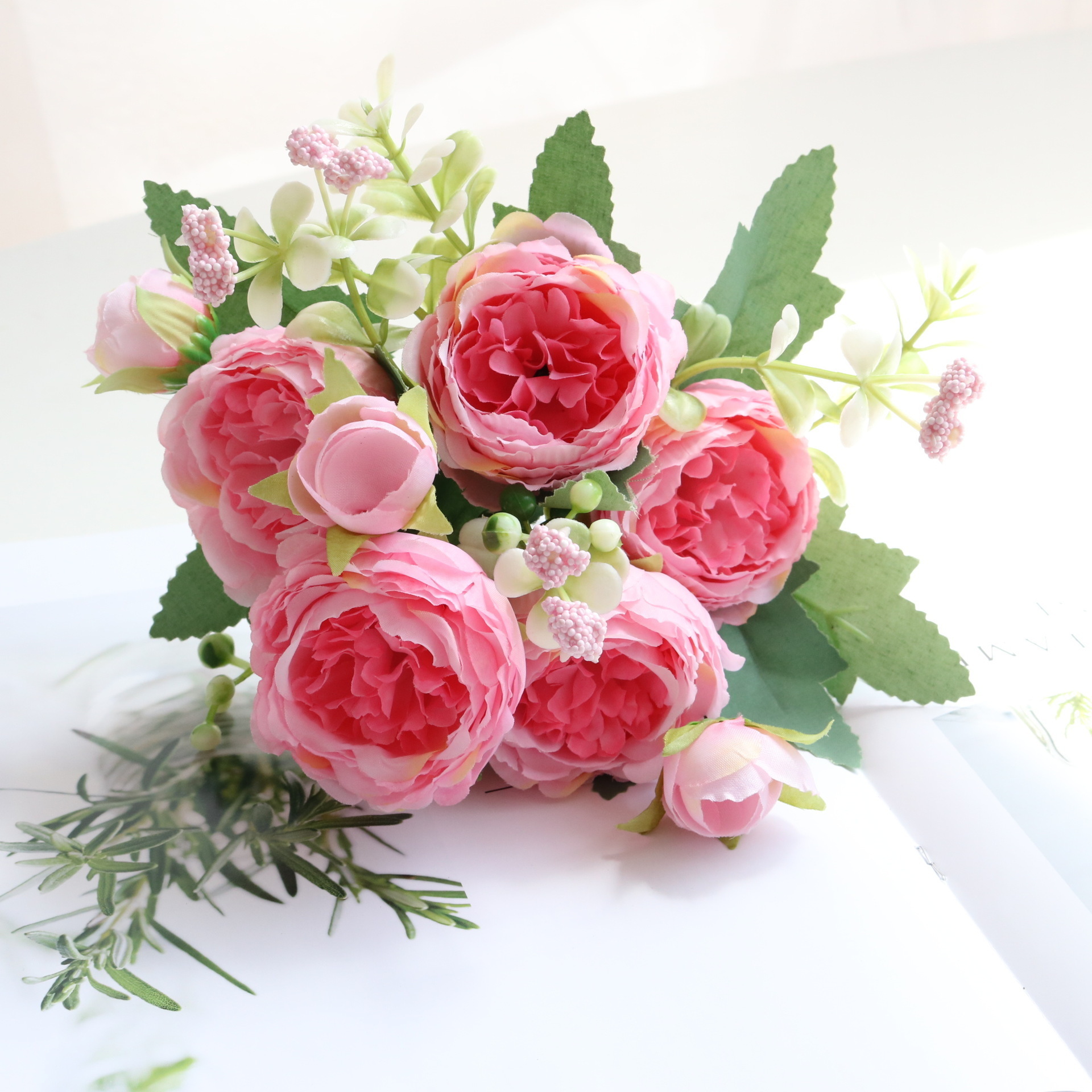 Artificial flowers decor home restaurant wedding peony flowers pink white red peonies artificial silk flower bouquet