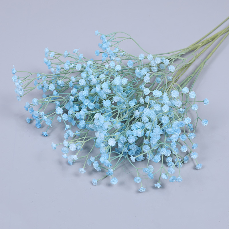 Hotel store restaurant table decoration artificial centerpiece flower decor blue yellow pink babys breath fake flowers