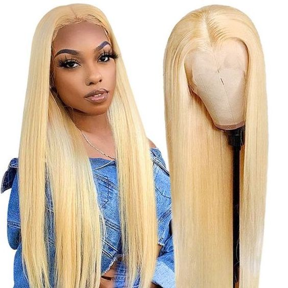 13x4 Human Hair Lace Frontal Wigs for Women Brazilian 613 Blonde Straight Lace Front Wig Hd Full Lace Closure Wigs Pre Plucked