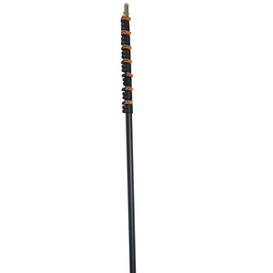 High stiffness 15m 3k twill matte fiberglass or carbon fiber telescopic extension pole with quick locking clamps