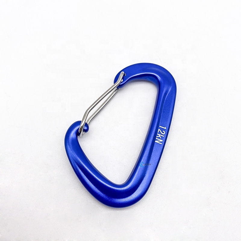 12KN Aviation Aluminum Alloy D Shape Hammock Wire Hook Climbing Carabiner Safety Metal Snap Hook