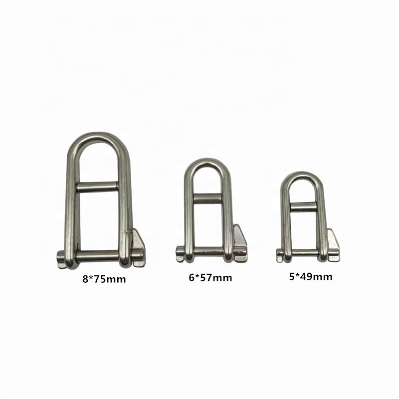 5mm Stainless Steel 316 Halyard Key Pin D Shackle With Bar