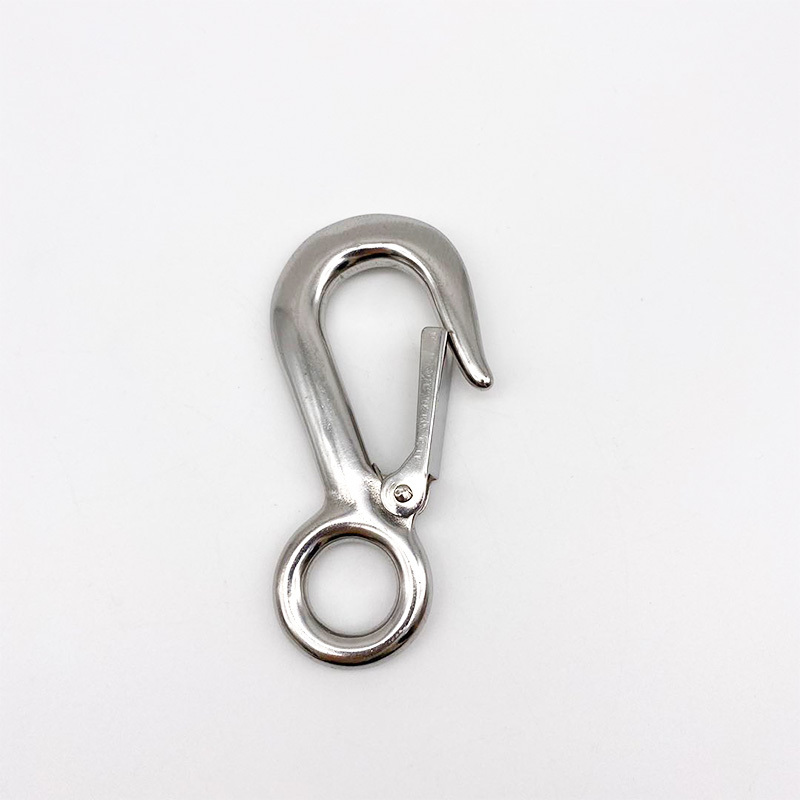 High Quality Stainless Steel 304/316 Large Eye Hook With Latch Safety Latch Crane Slip Hook