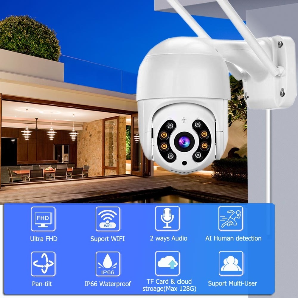 Qearim high quality Wifi Video mini Surveillance CCTV Camera Support Connect With Phone icsee app 1080P cheap outdoor ptz camera