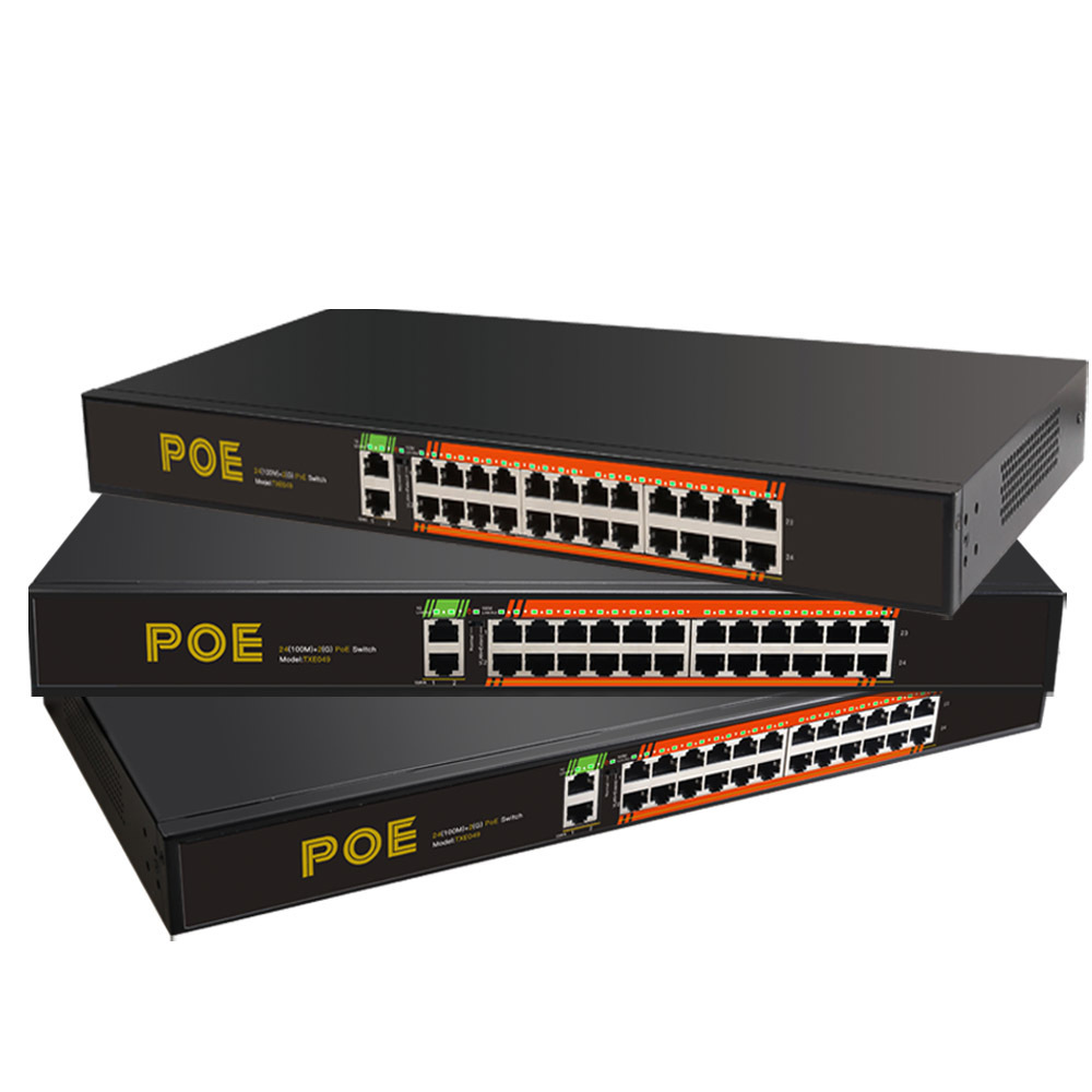 48V gigabit ethernet switch 10/100M PoE+2Port Uplink Ethernet Switch for IP Camera