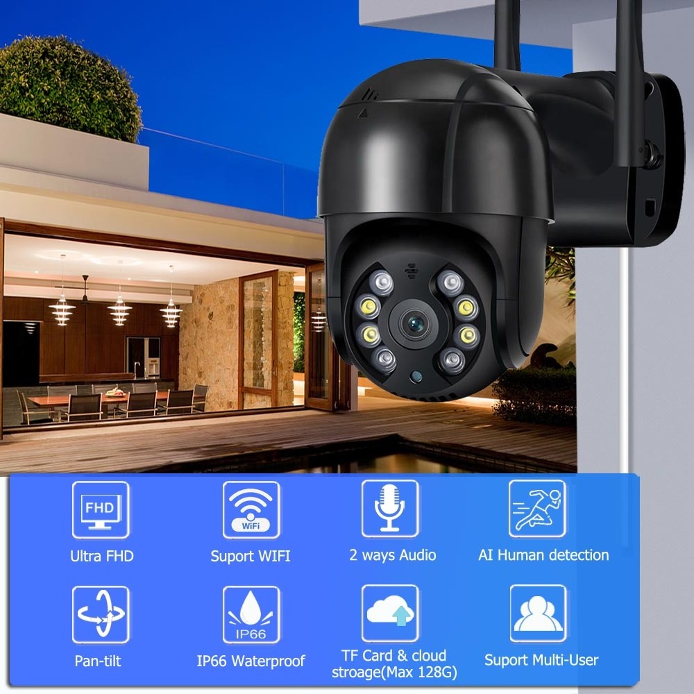 Qearim high quality Wifi Video mini Surveillance CCTV Camera Support Connect With Phone icsee app 1080P cheap outdoor ptz camera