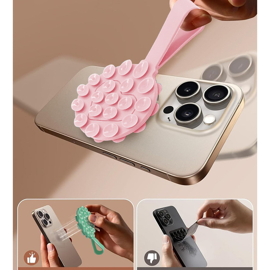 Wholesales Hot Sale Silicone Suction Phone Case Love Heart Silicone Suction Pad for Phone Suction Cup Phone Holder for iPhone