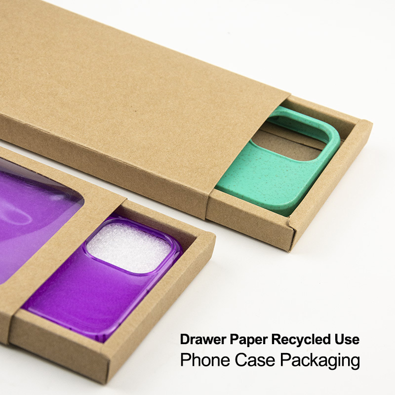 Recycled Drawer Packaging Box Black White Eco Friendly Cell Phone Case Packaging Custom Paper Packaging Boxes for iPhone Case