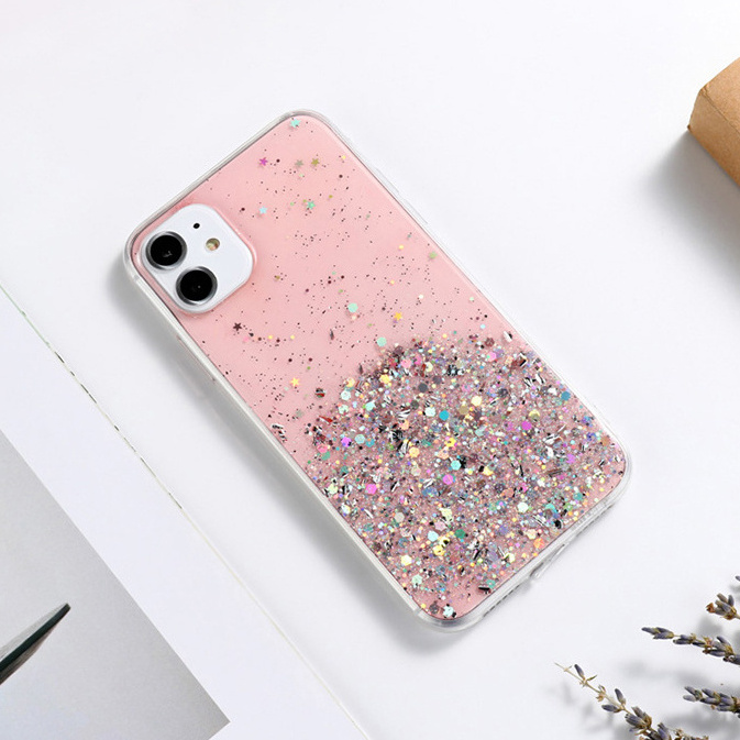 Sparkling Phone Case for iPhone X Xr Glitter Bling Bling Back Cover Gradient Star Glitter Case for iPhone 15 14 13 12 11 Pro Max