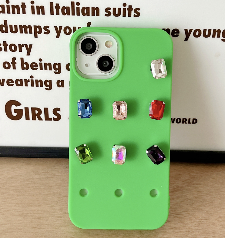 Hole Shell DIY Phone Case Soft Silicone Cell Phone Case with Holes for iPhone 15 14 Pro Max 13 12 11 Funny Shoe Case Summer 2023